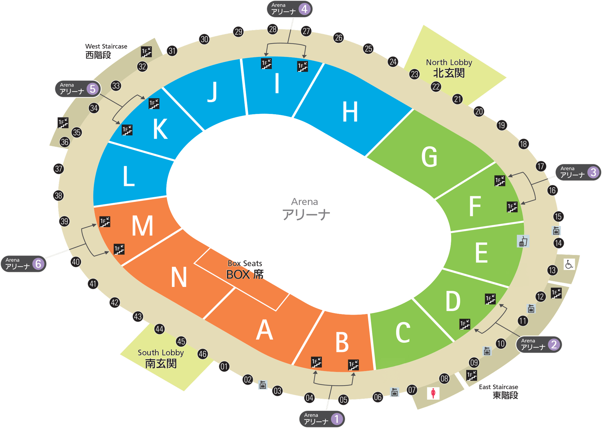 フロアガイド 大阪城ホール